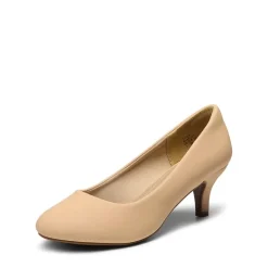 Comfy Round Toe Low Heel Pumps