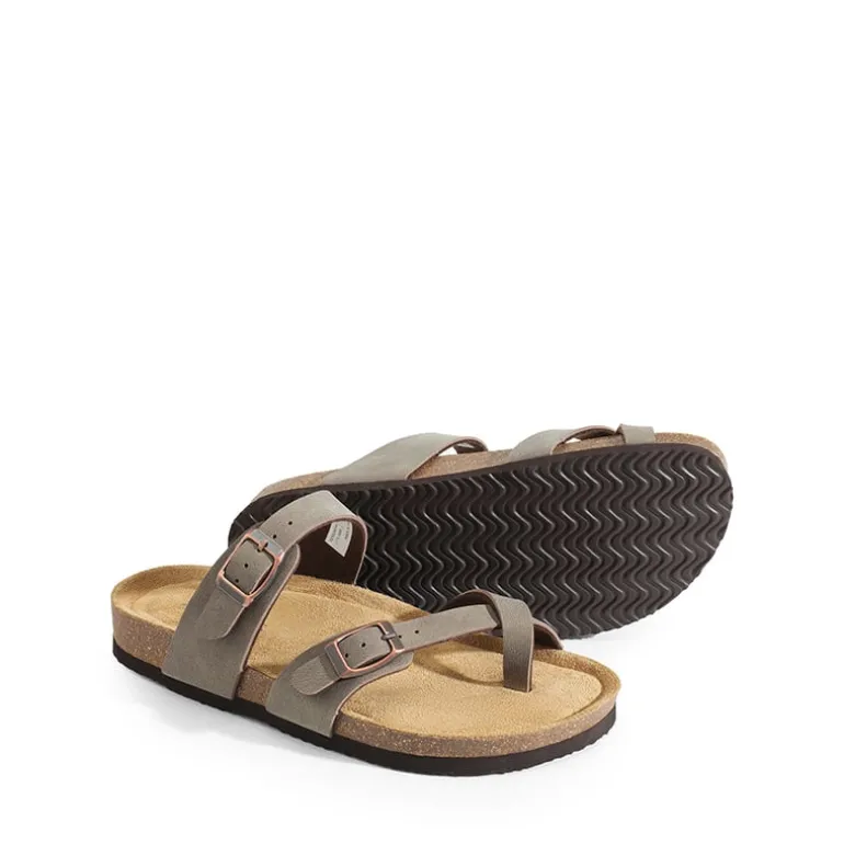 Cork Footbed Thong Slide Sandals