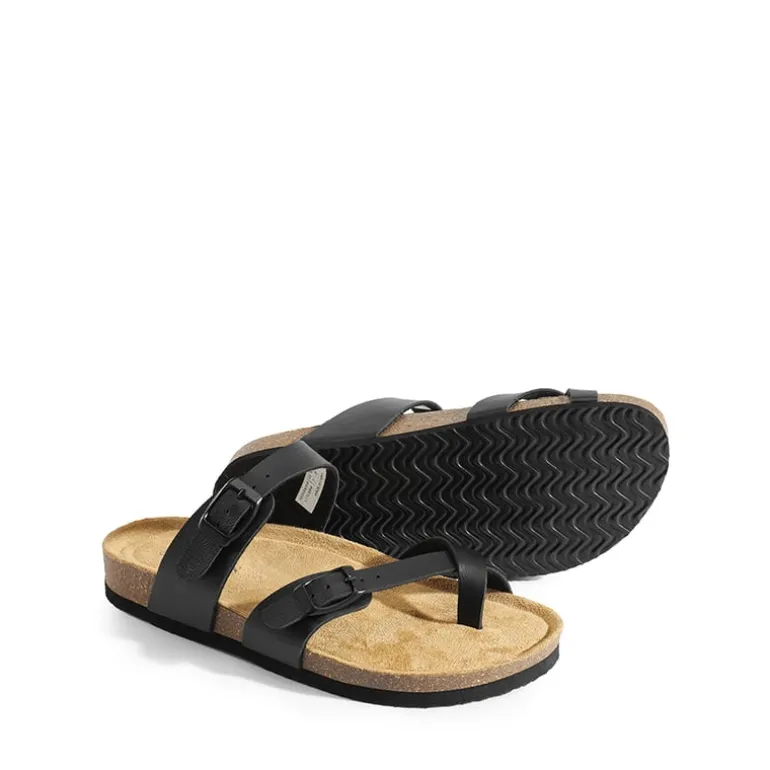 Cork Footbed Thong Slide Sandals