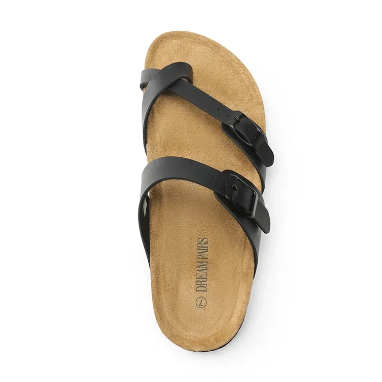 Cork Footbed Thong Slide Sandals