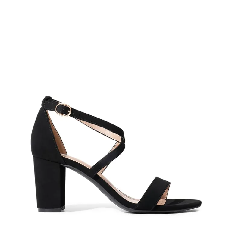 Criss Cross Chunky Heel Ankle Strap Sandals