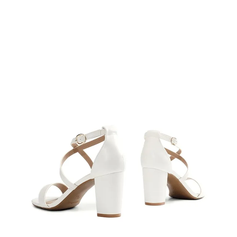 Criss Cross Chunky Heel Ankle Strap Sandals