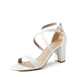 Criss Cross Chunky Heel Ankle Strap Sandals