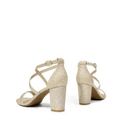 Criss Cross Chunky Heel Ankle Strap Sandals