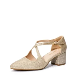 Criss-Cross Chunky Heel Pumps