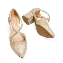 Criss-Cross Chunky Heel Pumps