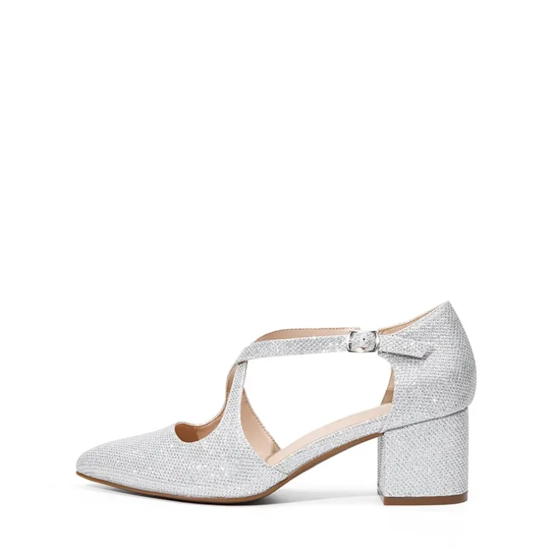 Criss-Cross Chunky Heel Pumps