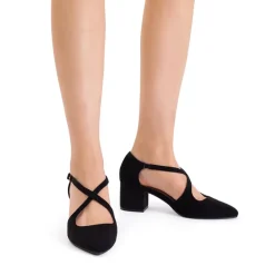 Criss-Cross Chunky Heel Pumps