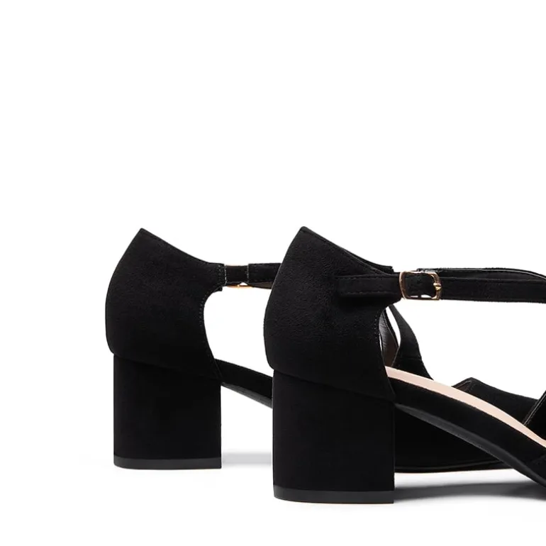 Criss-Cross Chunky Heel Pumps