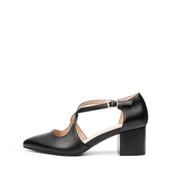 Criss-Cross Chunky Heel Pumps