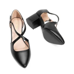 Criss-Cross Chunky Heel Pumps