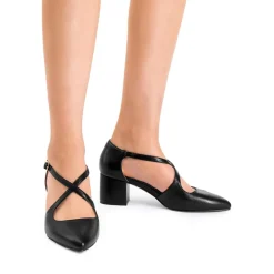 Criss-Cross Chunky Heel Pumps