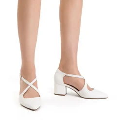 Criss-Cross Chunky Heel Pumps