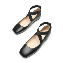 Criss Cross Elastic Ankle Strap Flats