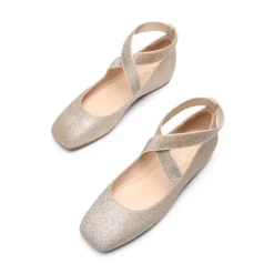 Criss Cross Elastic Ankle Strap Flats