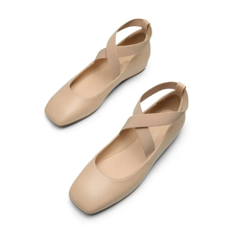 Criss Cross Elastic Ankle Strap Flats