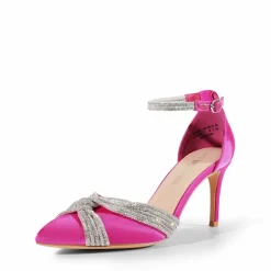 Crisscross Rhinestone Straps Pumps