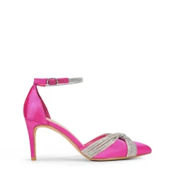 Crisscross Rhinestone Straps Pumps
