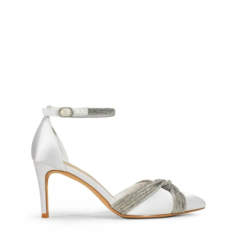 Crisscross Rhinestone Straps Pumps