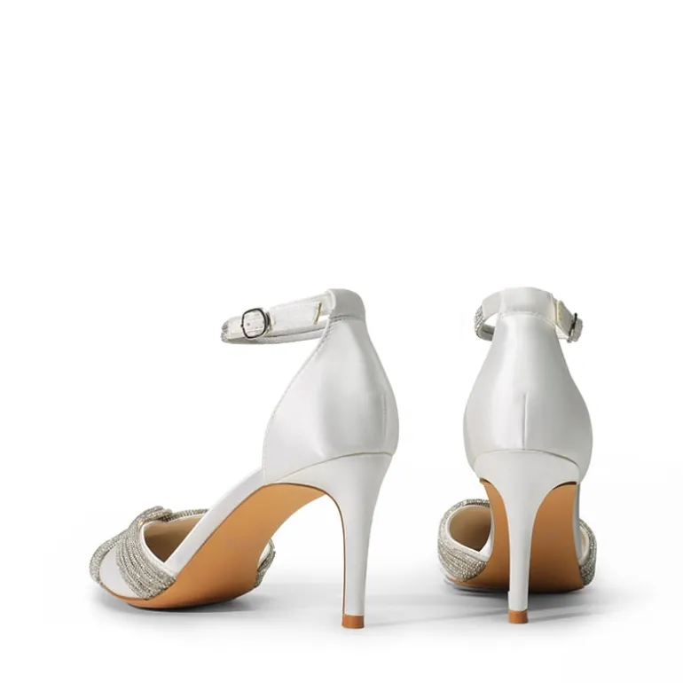 Crisscross Rhinestone Straps Pumps