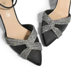Crisscross Rhinestone Straps Pumps