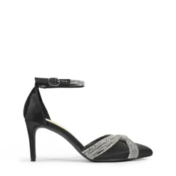 Crisscross Rhinestone Straps Pumps