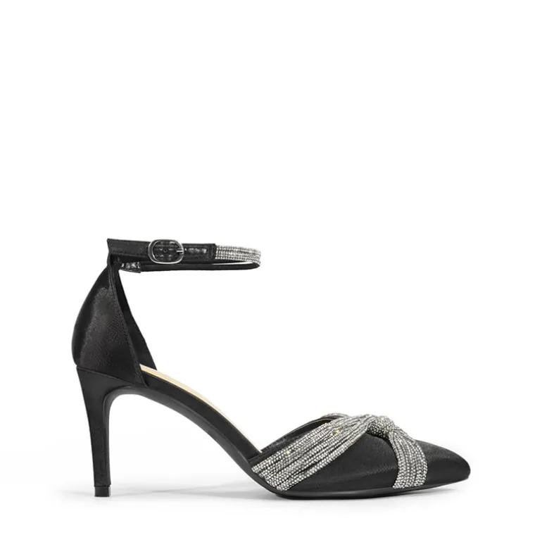 Crisscross Rhinestone Straps Pumps