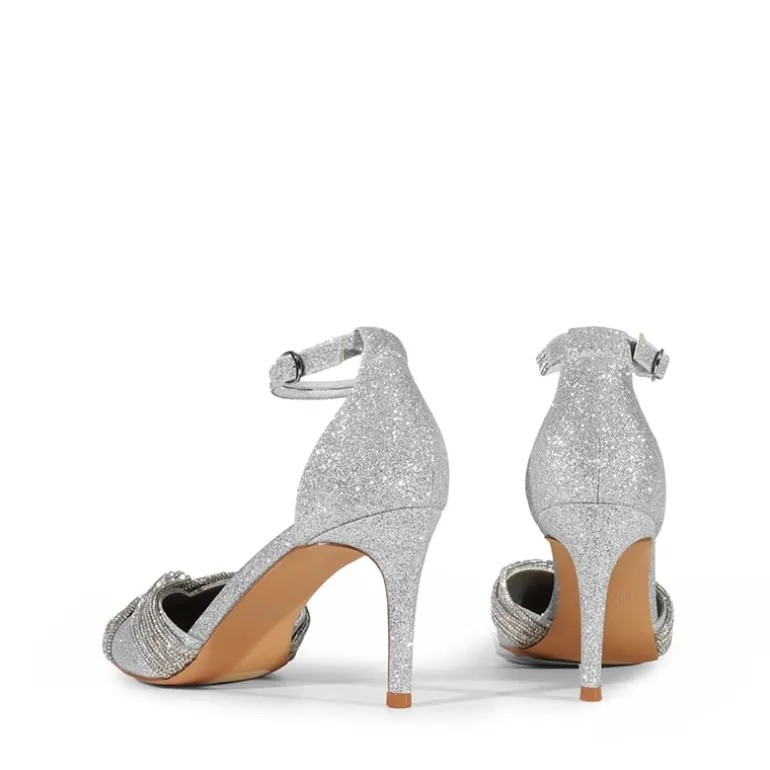 Crisscross Rhinestone Straps Pumps