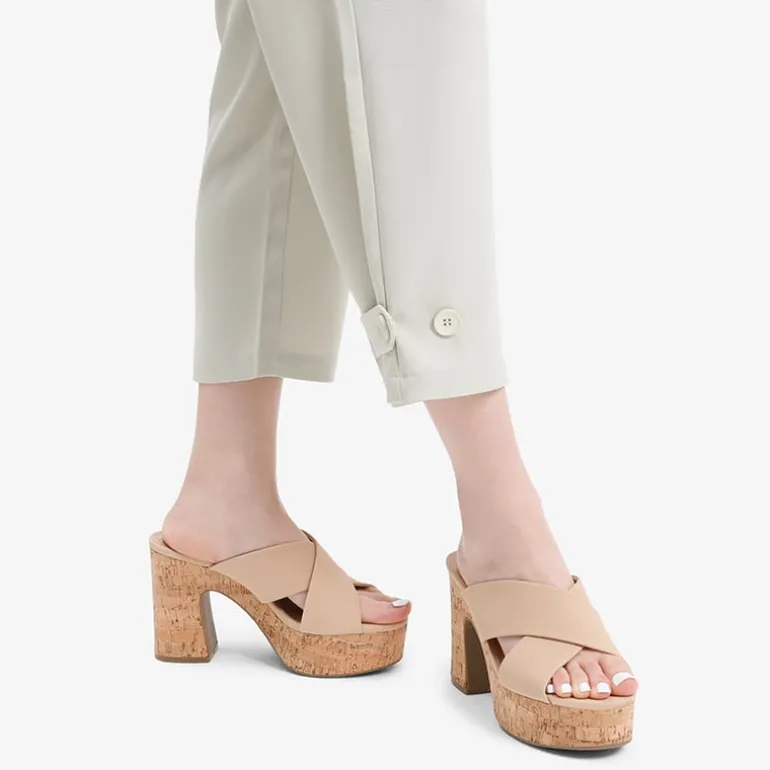 Criss Cross Wedge Platform Sandals