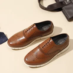 [CrossFlex NeatPolish+] Men's Wingtip Oxford Dress Sneakers