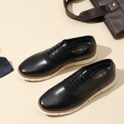 [CrossFlex NeatPolish+] Men's Wingtip Oxford Dress Sneakers