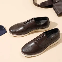 [CrossFlex NeatPolish+] Men's Wingtip Oxford Dress Sneakers