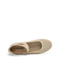 Crossover Ankle Strap Knit Ballet Flats