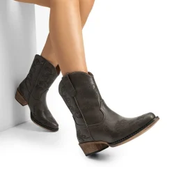 Cuban Heel Cowgirl Ankle Boots