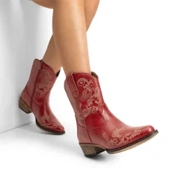 Cuban Heel Cowgirl Ankle Boots