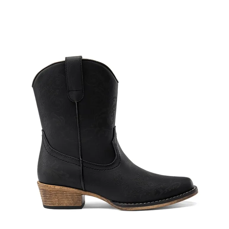 Cuban Heel Cowgirl Ankle Boots