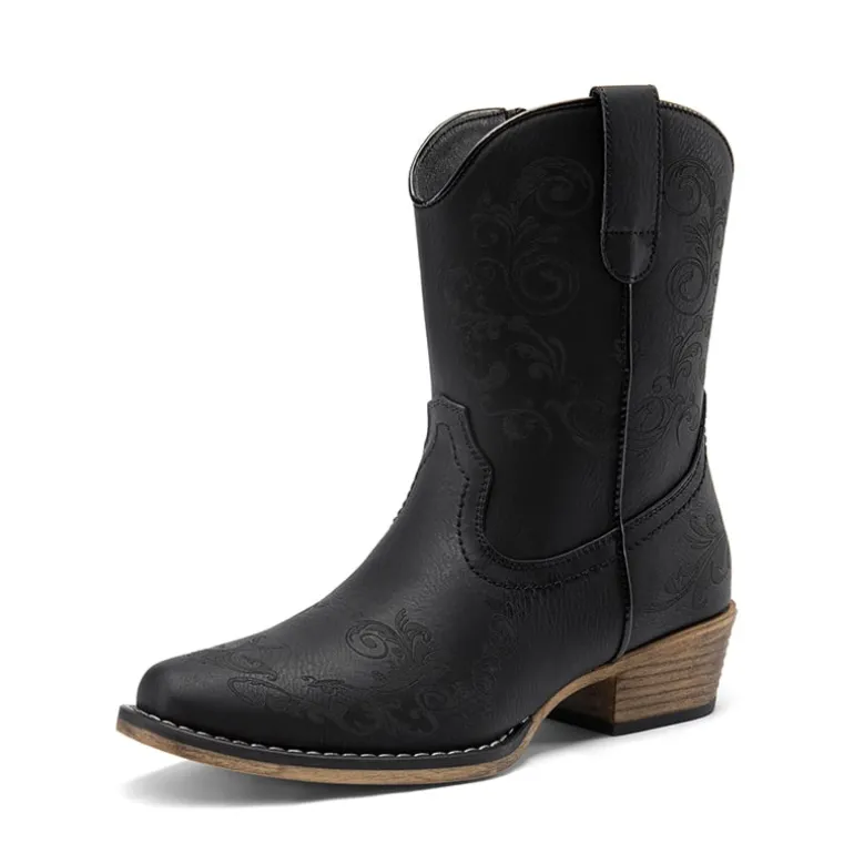 Cuban Heel Cowgirl Ankle Boots