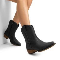 Cuban Heel Cowgirl Ankle Boots