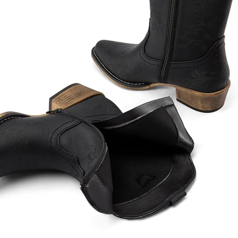 Cuban Heel Cowgirl Ankle Boots
