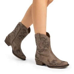 Cuban Heel Cowgirl Ankle Boots