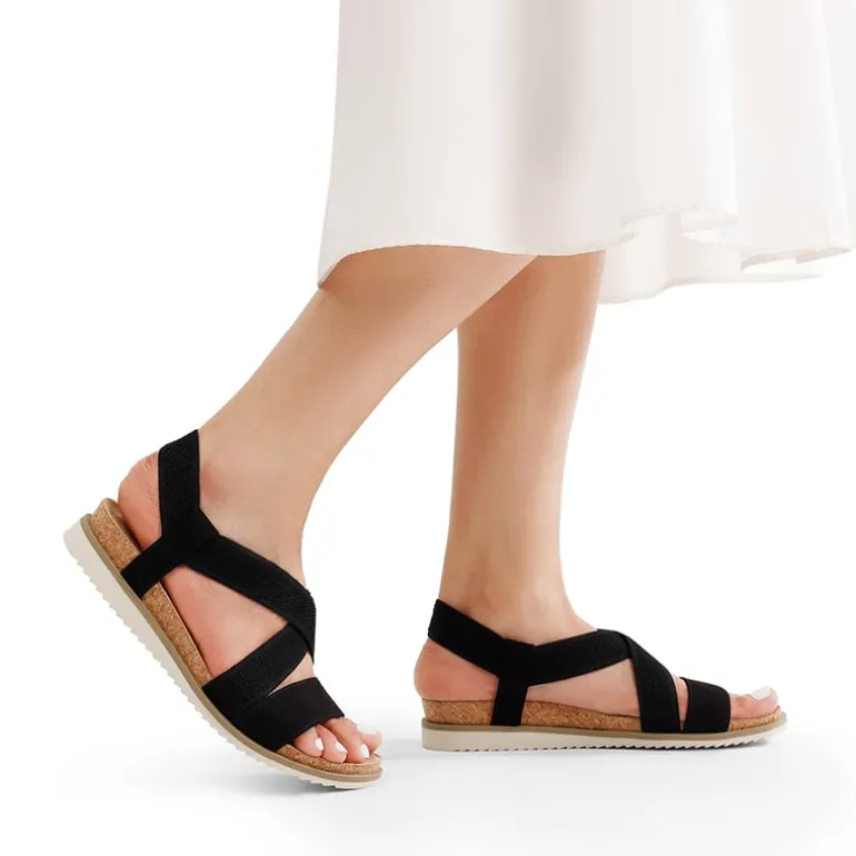 Cushioned Footbed Elastic Strap Sandals