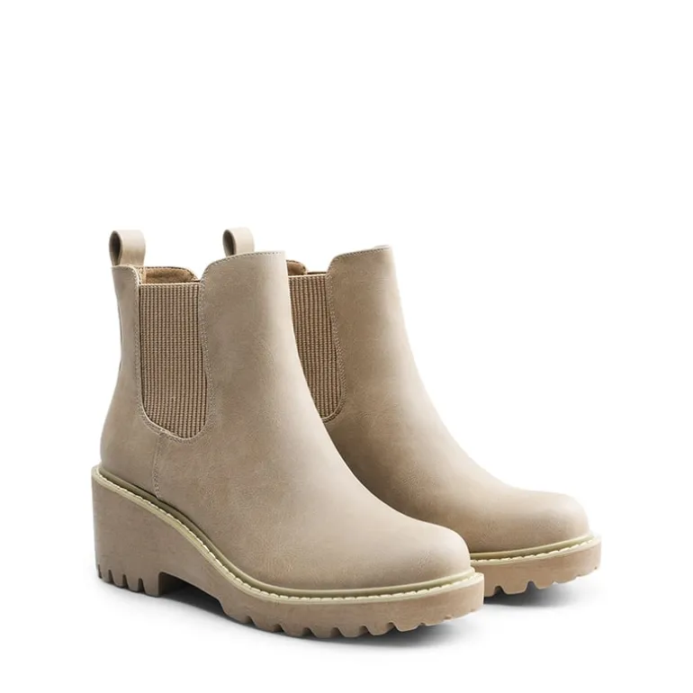Cushioned Lining Wedge Chelsea Ankle Boots