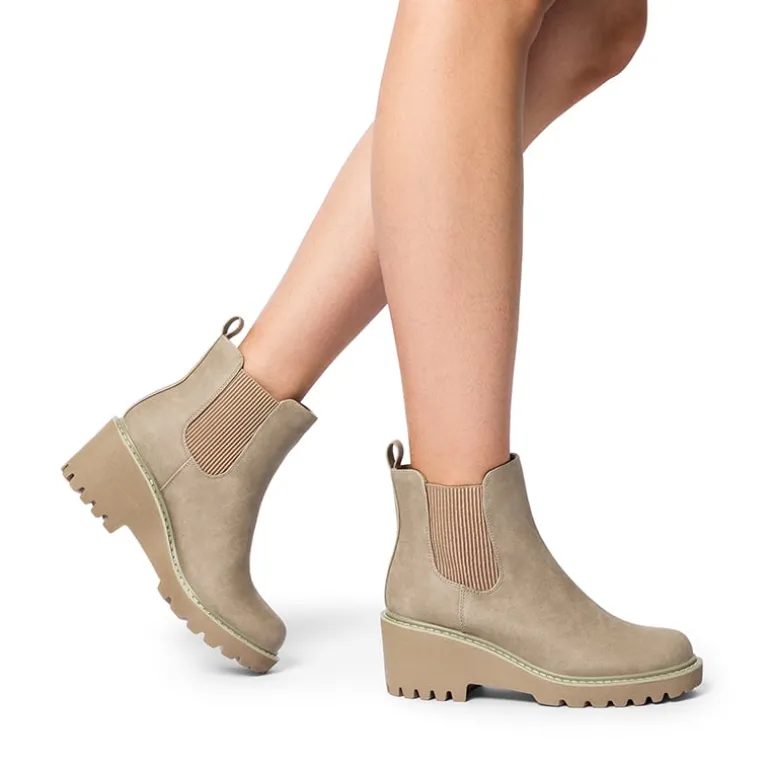 Cushioned Lining Wedge Chelsea Ankle Boots