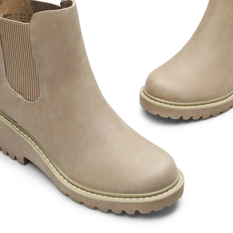 Cushioned Lining Wedge Chelsea Ankle Boots