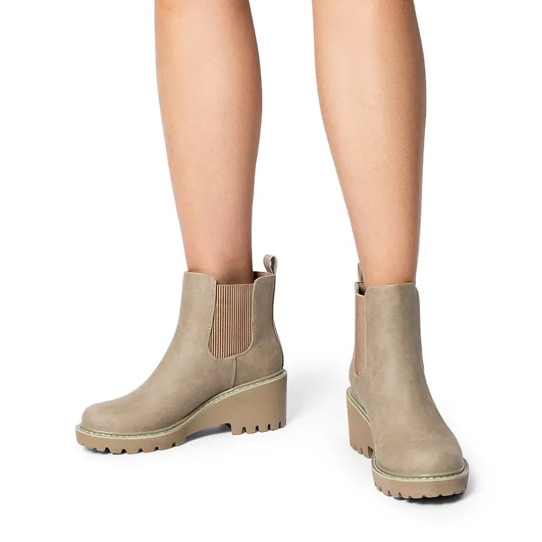 Cushioned Lining Wedge Chelsea Ankle Boots