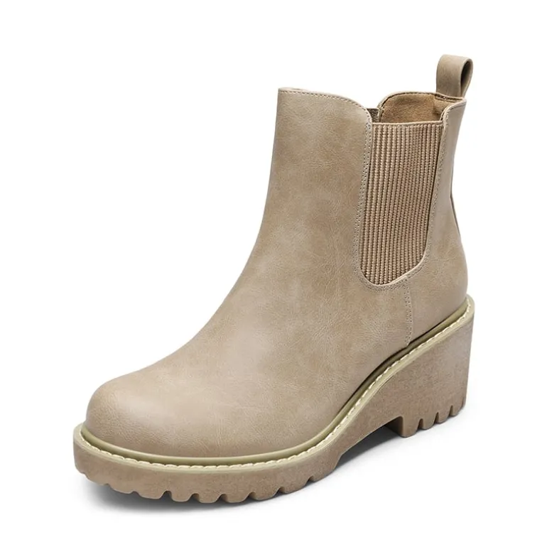 Cushioned Lining Wedge Chelsea Ankle Boots