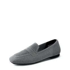 Cushioned Square Toe Knit Loafers