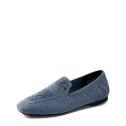 Cushioned Square Toe Knit Loafers
