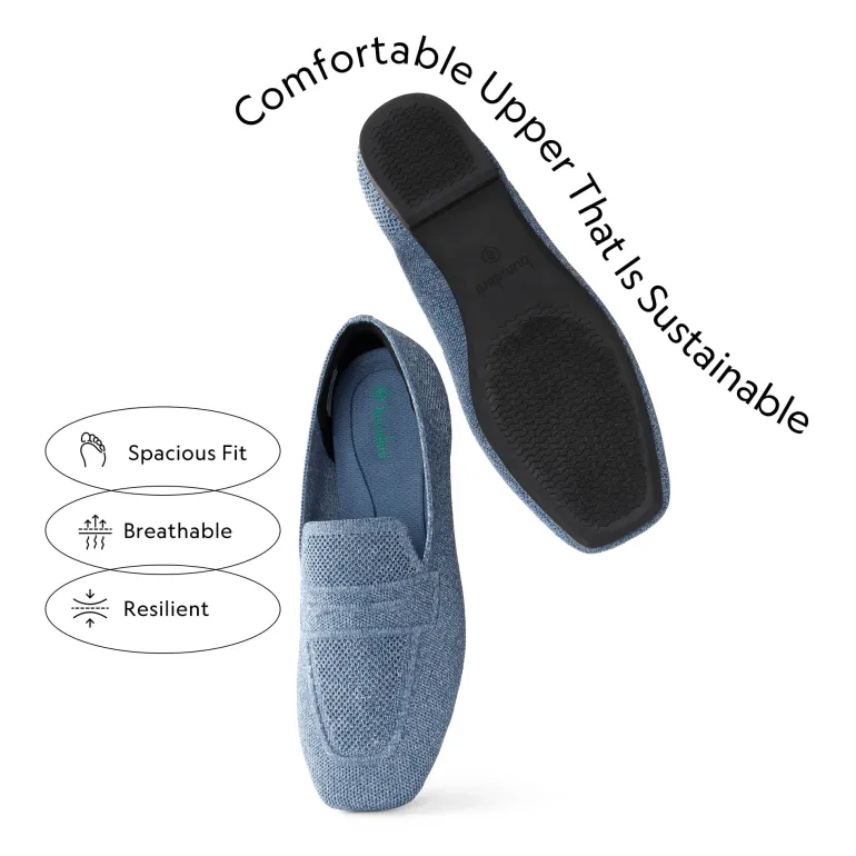 Cushioned Square Toe Knit Loafers