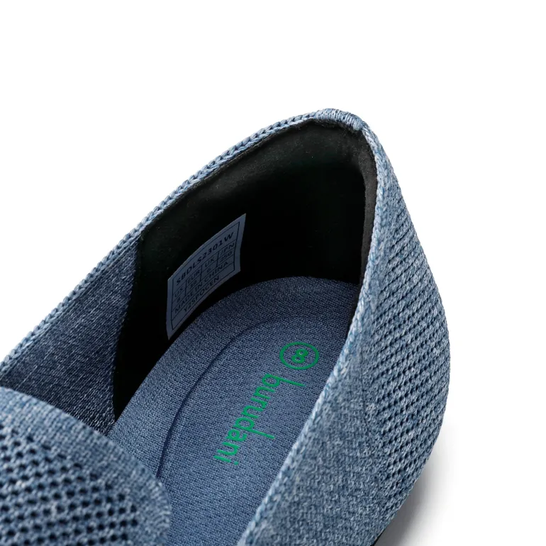 Cushioned Square Toe Knit Loafers